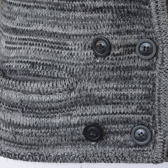 Isabel Marant Étoile Marled Black Gray Merino Wool Structured Cardigan Sweater - Picture 8 of 11